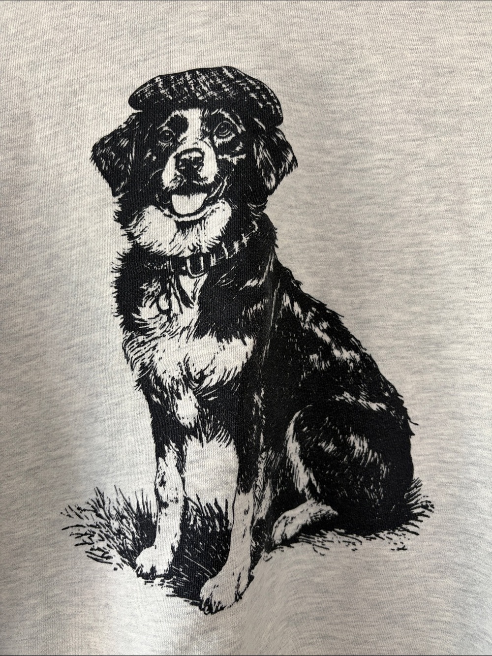 Anthropologie Dog Graphic Crewneck Sweatshirt - Light Gray - Picture 2 of 3